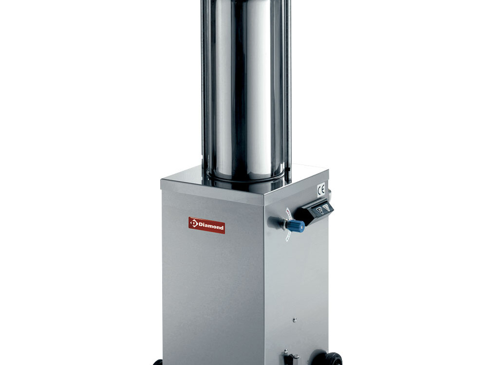 Poussoir hydraulique vertical en inox,  15 litres sur roues - restauration professionnel de qualité