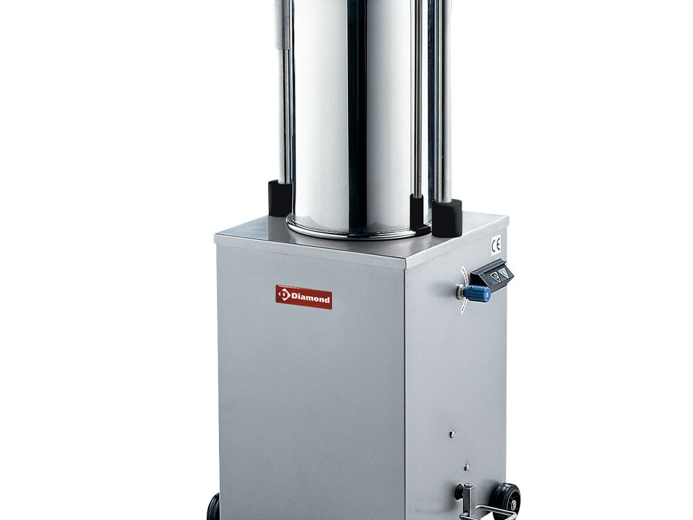 Poussoir hydraulique vertical en inox,  25 litres sur roues - équipement professionnel de qualité