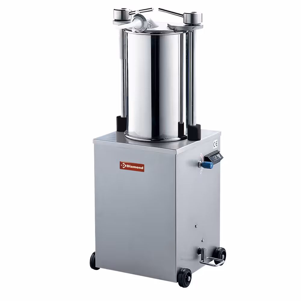 Poussoir hydraulique vertical en inox,  25 litres sur roues - équipement professionnel de qualité