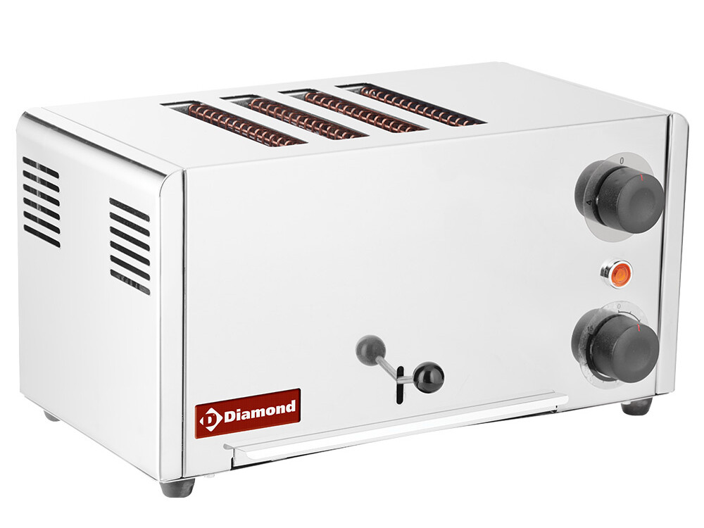 Toaster (grille-pain) électrique 4 tranches - Acier Inox - professionnel professionnel de qualité