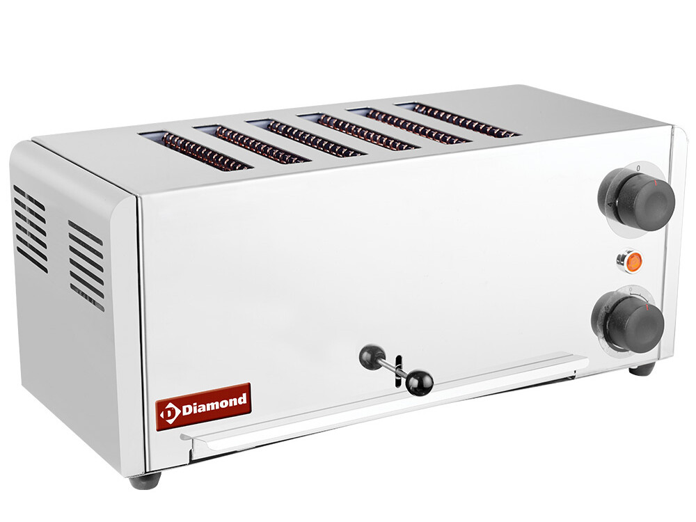Toaster (grille-pain) électrique 6 tranches - Acier inox. - cuisine professionnel de qualité