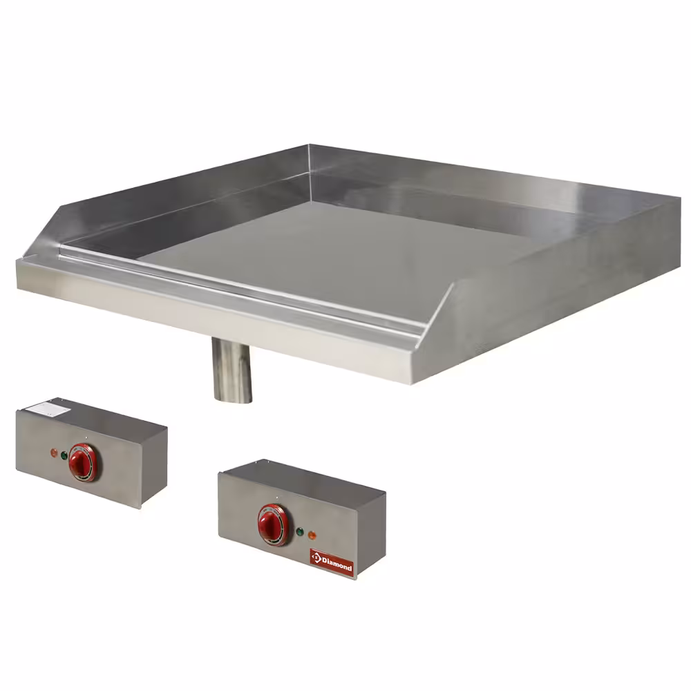 Plaque de cuisson lisse,  électrique,  chromé,  à enca... - cuisine professionnel de qualité