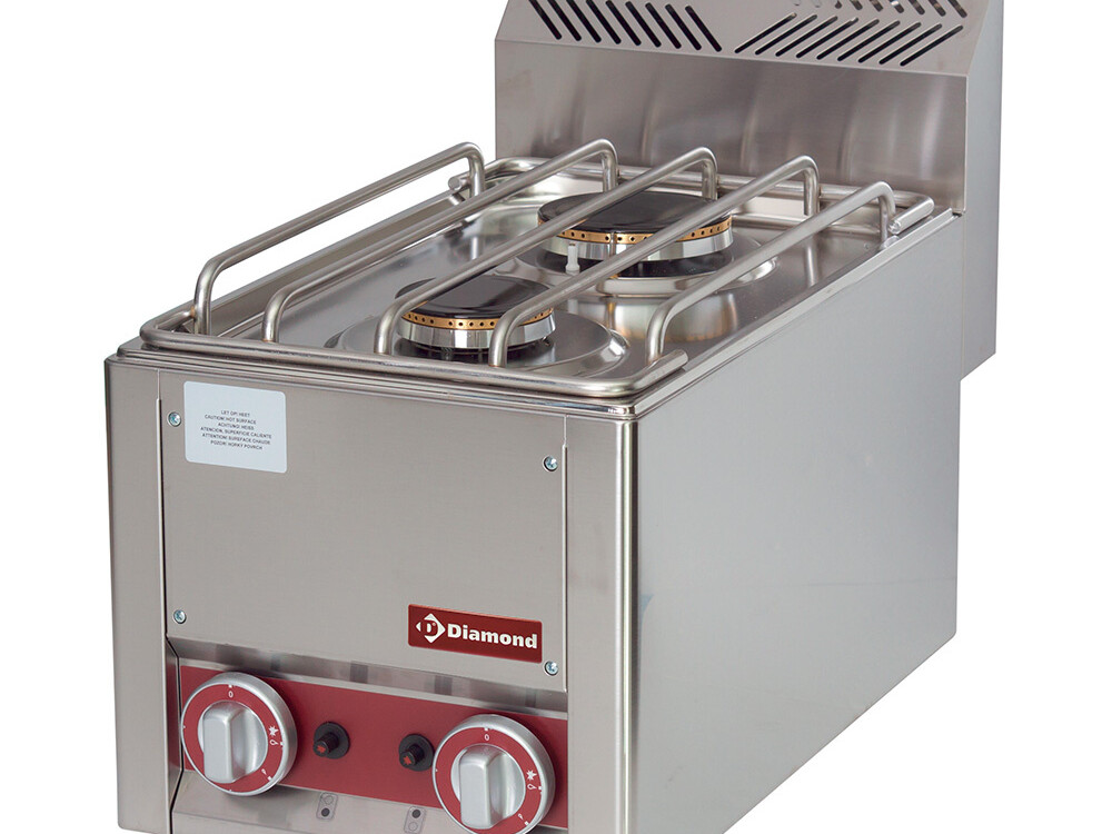 Cuisinière 2 feux gaz, -Top- - cuisine professionnel de qualité