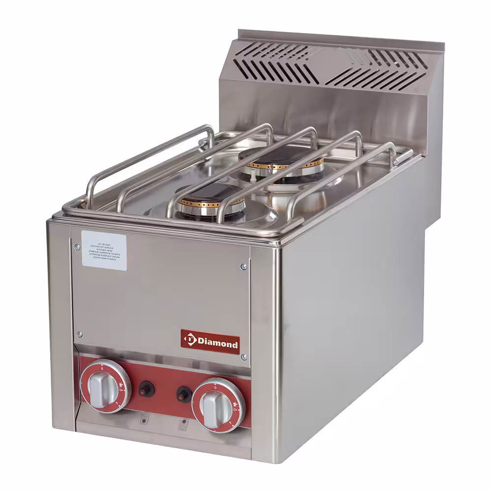 Cuisinière 2 feux gaz,  -Top- - cuisine professionnel de qualité