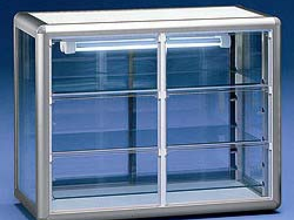 Vitrine exposition neutre 3 faces vitrées - professionnel professionnel de qualité