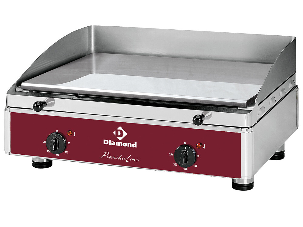 Plaque de cuisson lisse, chromée, électrique - restauration professionnel de qualité