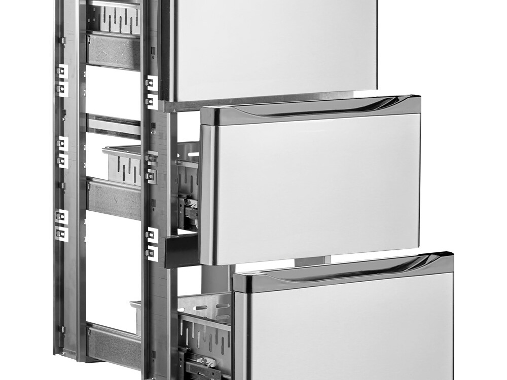 Kit bloc tiroirs,  acier inox,  (1/3+1/3+1/3) x - équipement professionnel de qualité