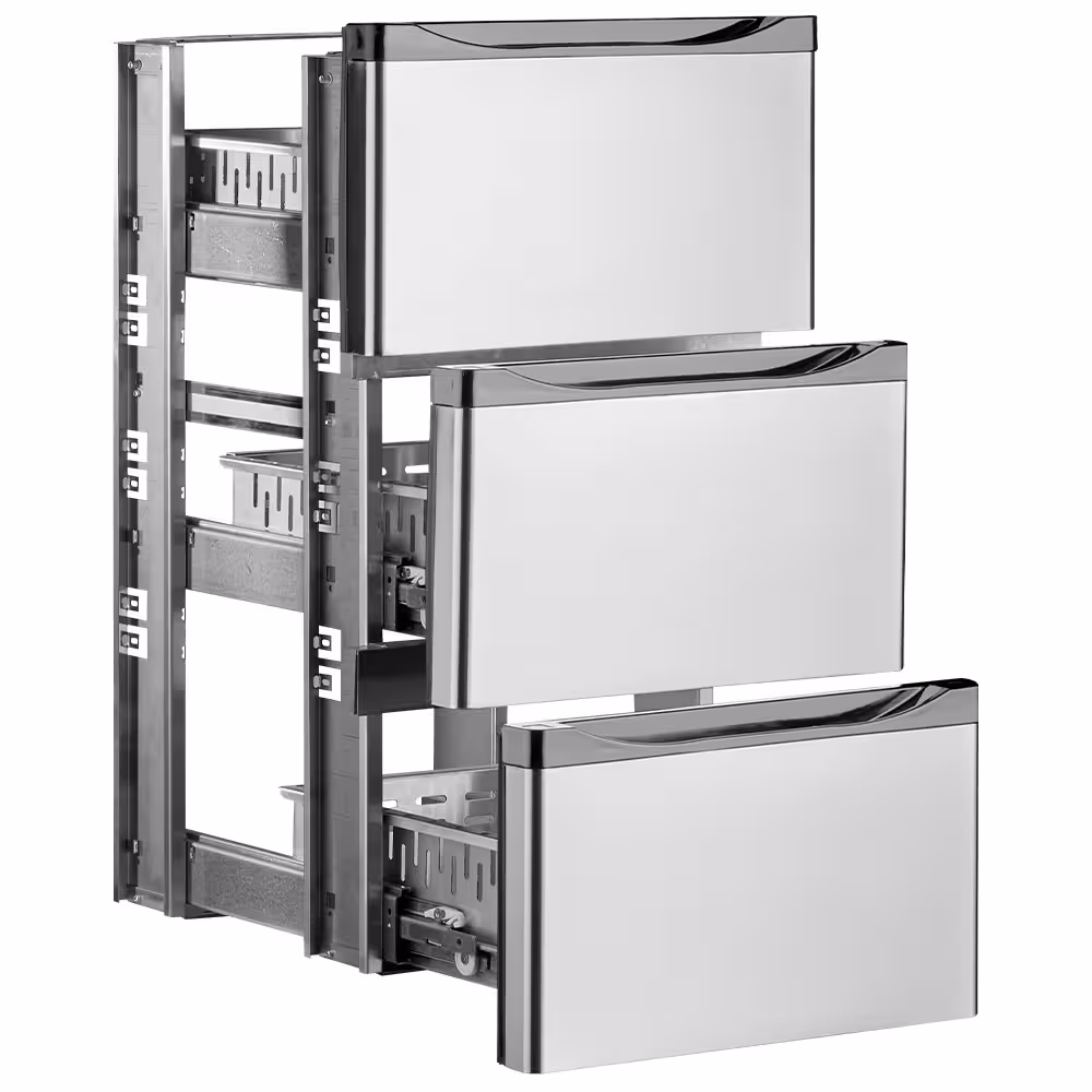 Kit bloc tiroirs,  acier inox,  (1/3+1/3+1/3) x - équipement professionnel de qualité