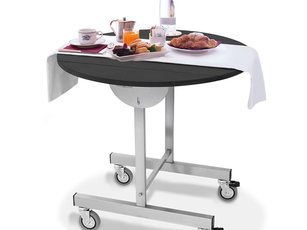 Table de service Ø 800 mm, service chambre - équipement professionnel de qualité