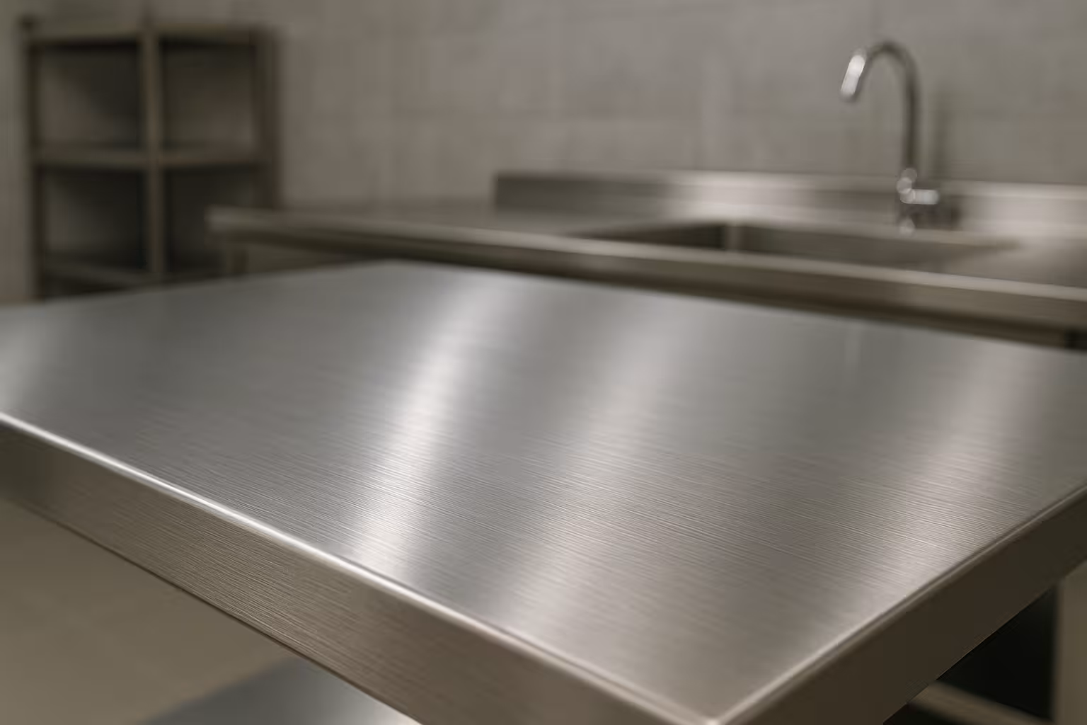 Différents modèles de plans de travail inox professionnels avec options