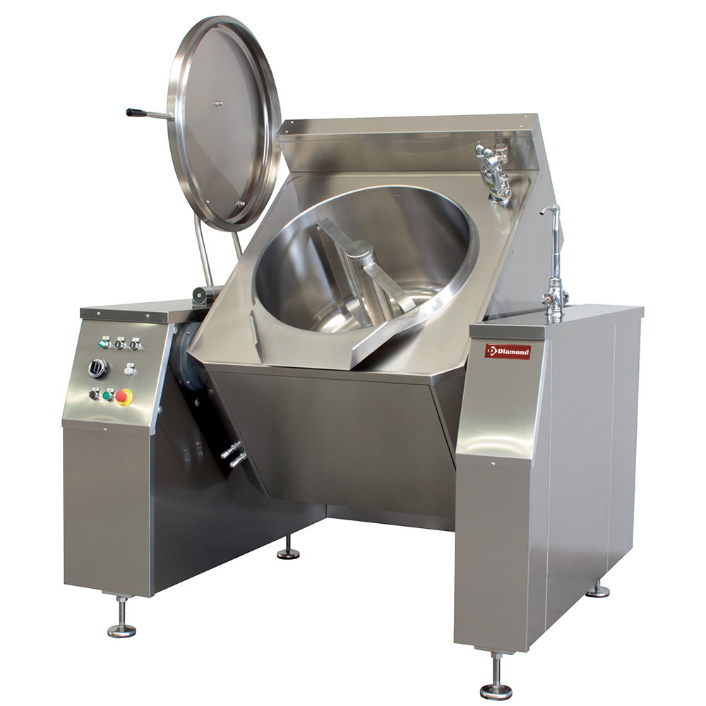 Marmite basculante électrique avec mélangeur 200 L., c... - équipement professionnel de qualité