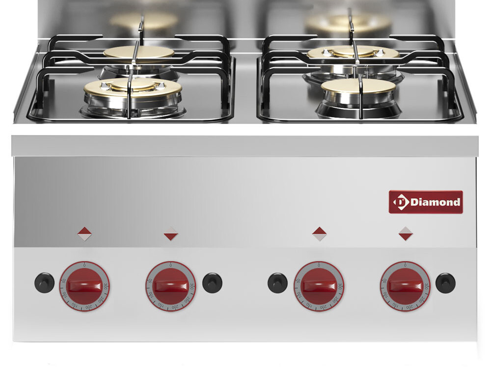 Cuisinière 4 feux gaz -Top- - cuisine professionnel de qualité