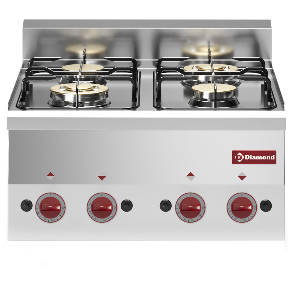 Cuisinière 4 feux gaz -Top- - cuisine professionnel de qualité