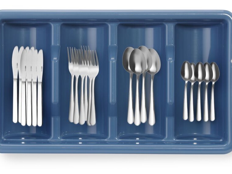 Set de couverts avec bac, , Bleu - cuisine professionnel de qualité