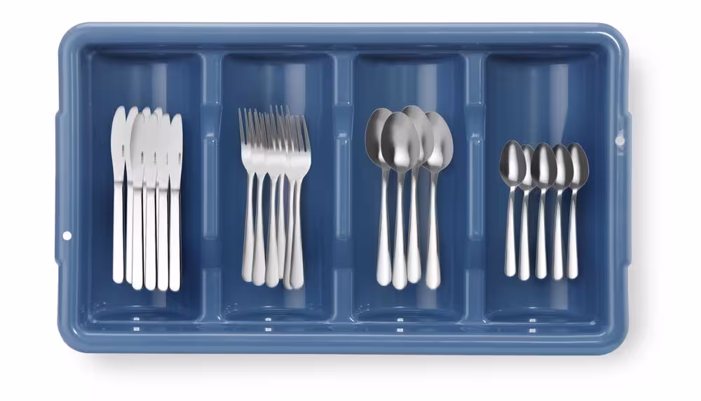 Set de couverts avec bac, , Bleu - cuisine professionnel de qualité