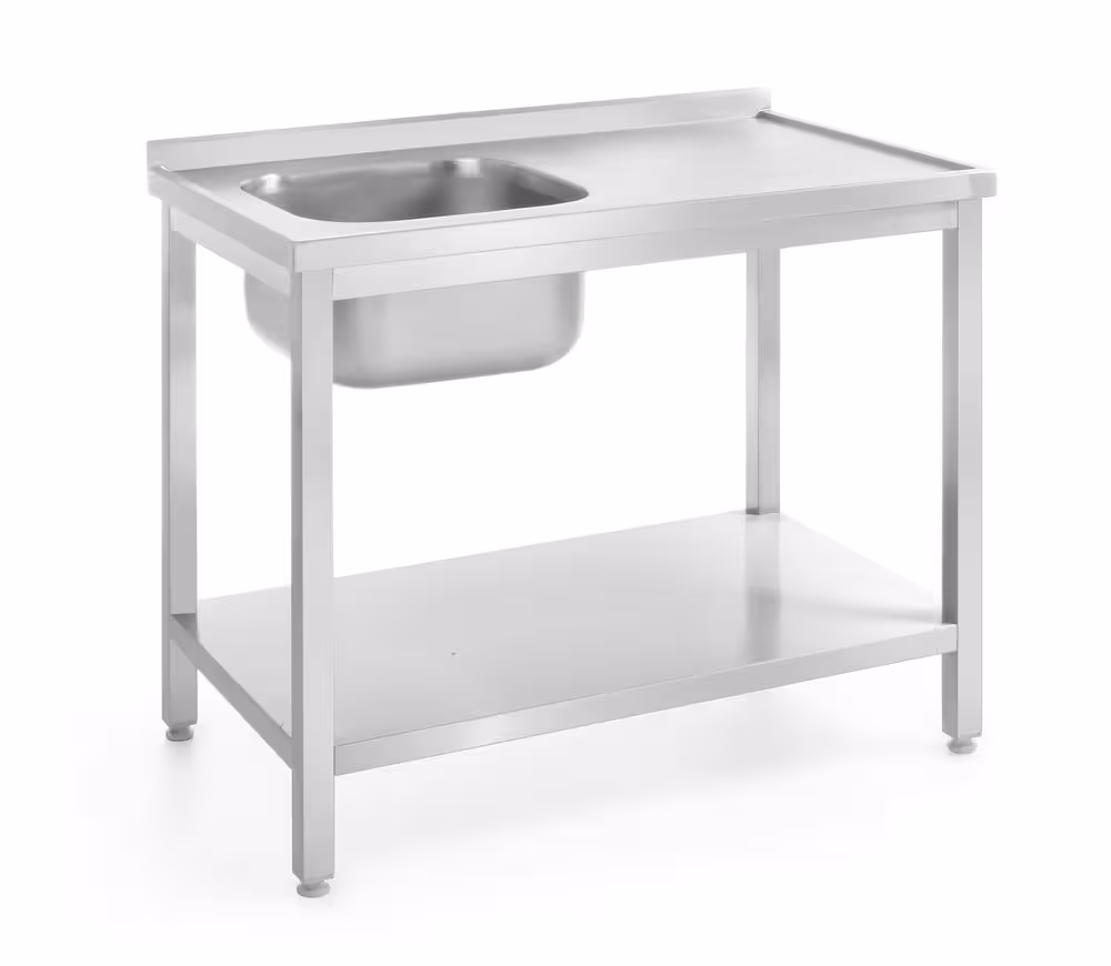Table d’évier avec étagère – vissée, profondeur ... - restauration professionnel de qualité