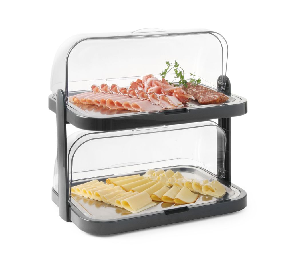 Vitrine réfrigérante Roll-top, double, , Gris foncé - équipement professionnel, vue détaillée